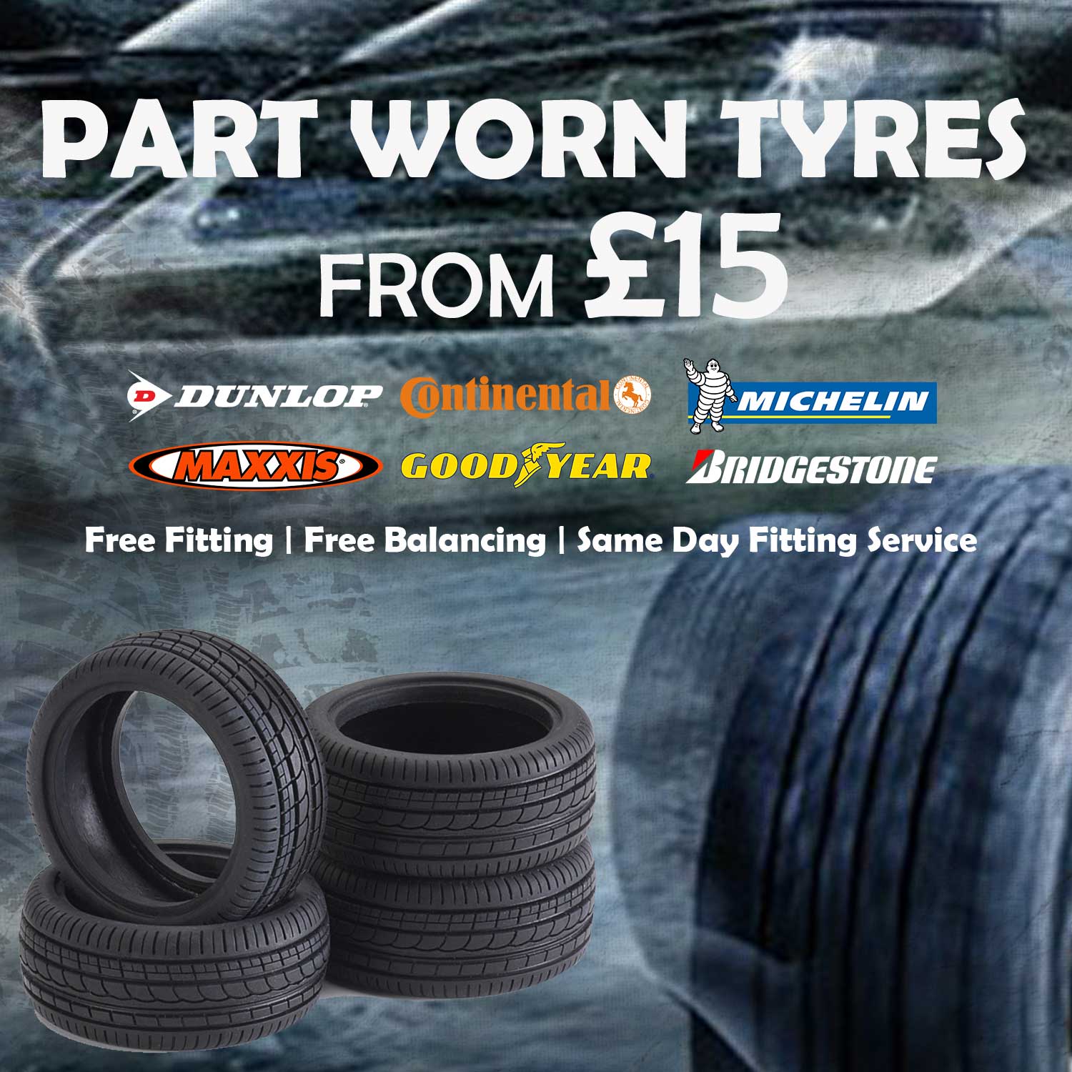 Part Worn Tyres in Nelson, Bradford, Burnley and Manchester