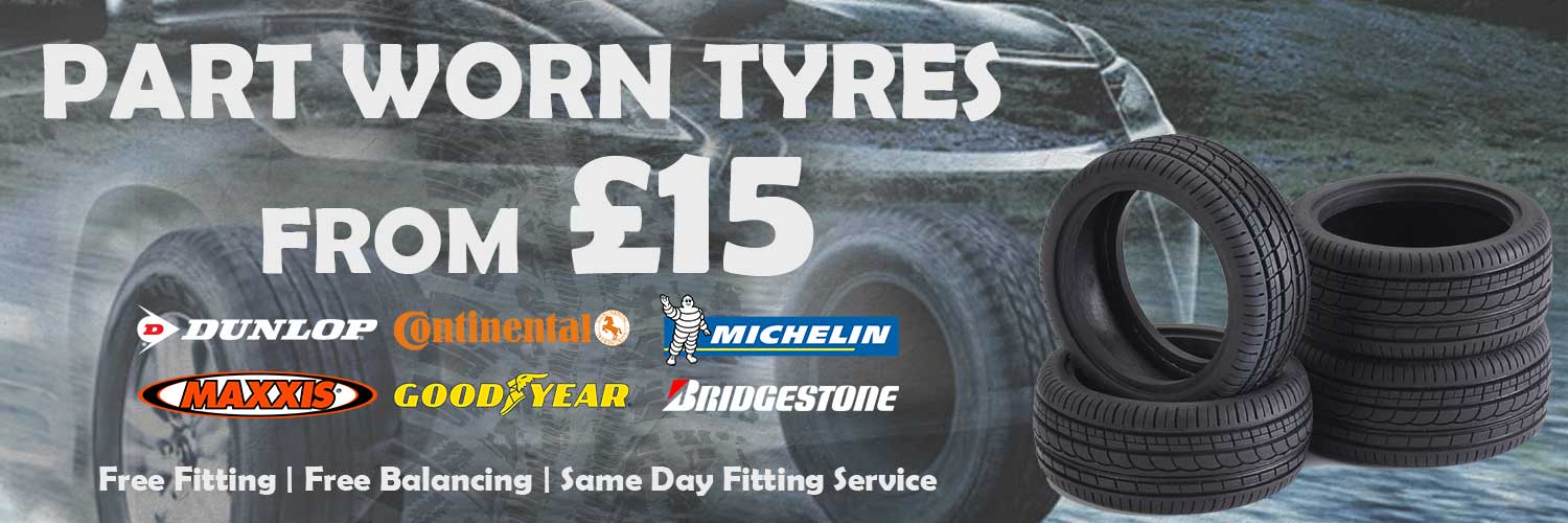 Buy Part Worn Tyres in Nelson, Bradford, Burnley and Manchester